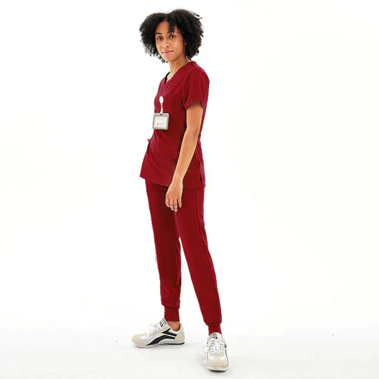 Burgundy Medical Scrubs Uniform