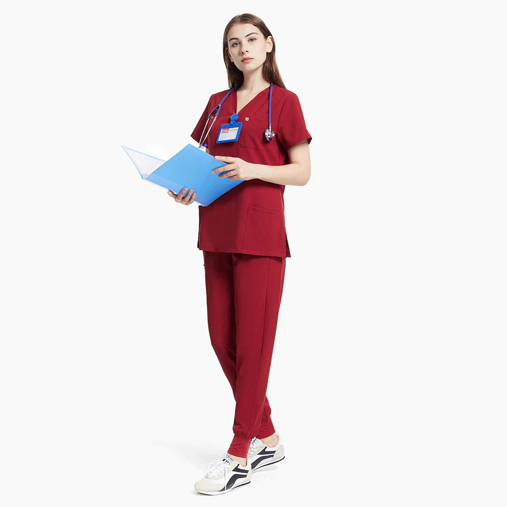 Burgundy Medical Scrubs Uniform