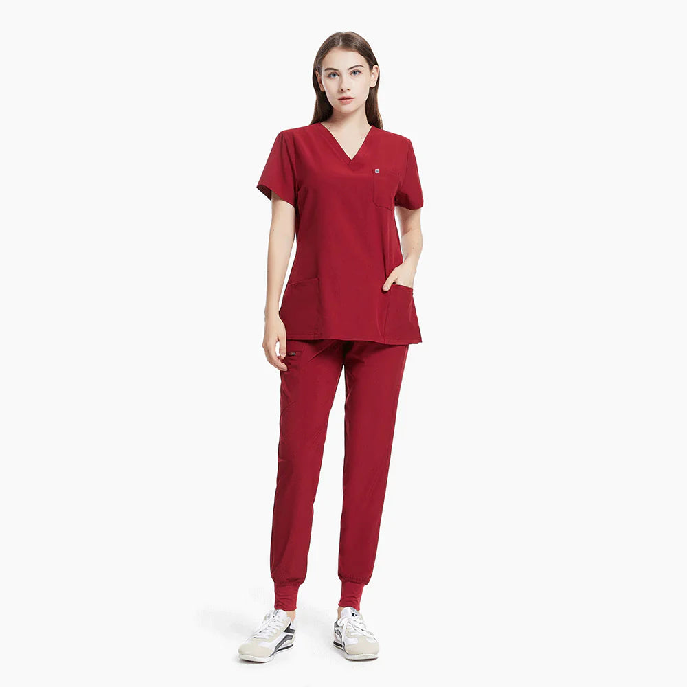 Burgundy Medical Scrubs Uniform